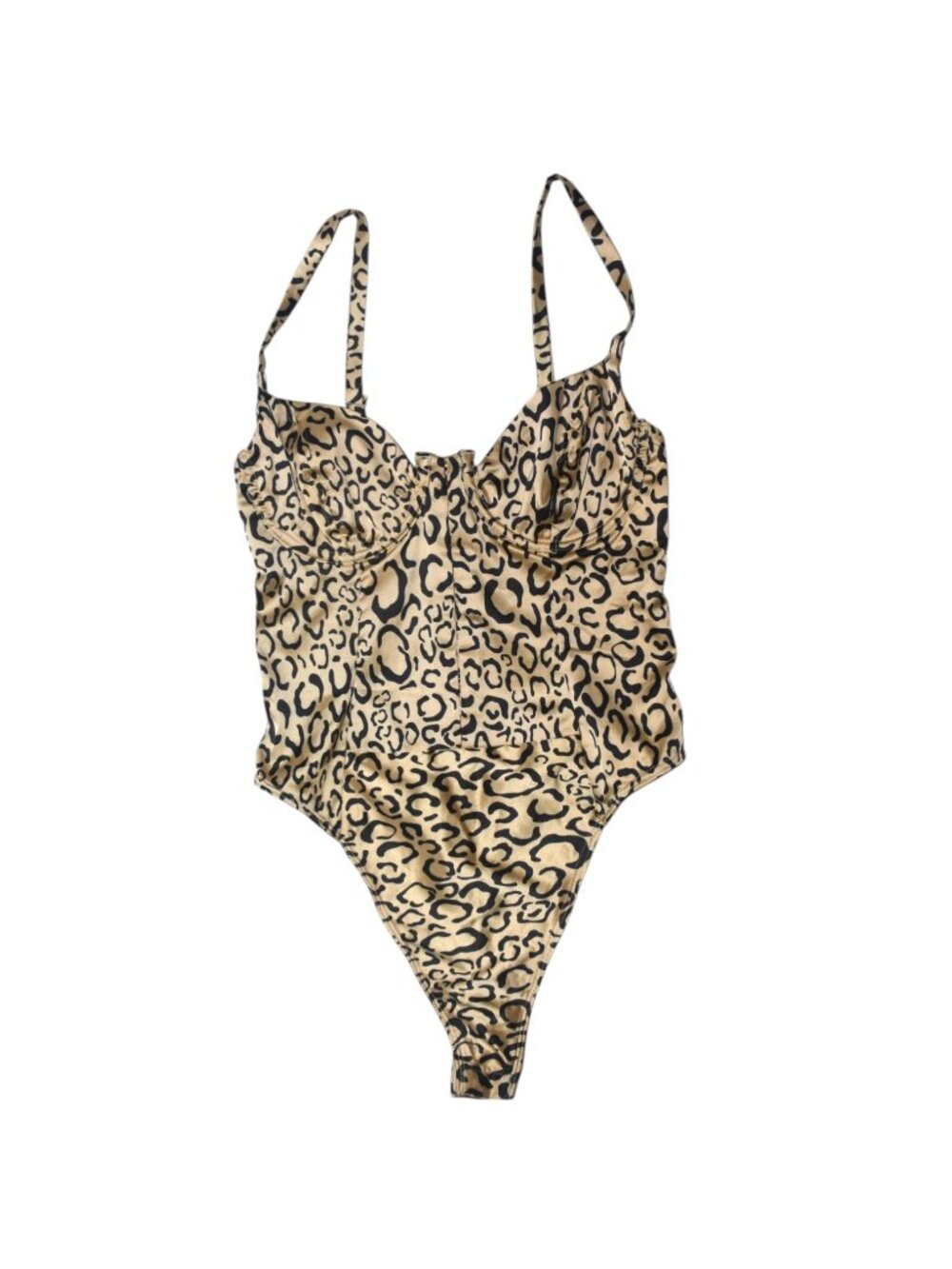 For Love & Lemons Frankie Thong Bodysuit Cheetah Animal Print S